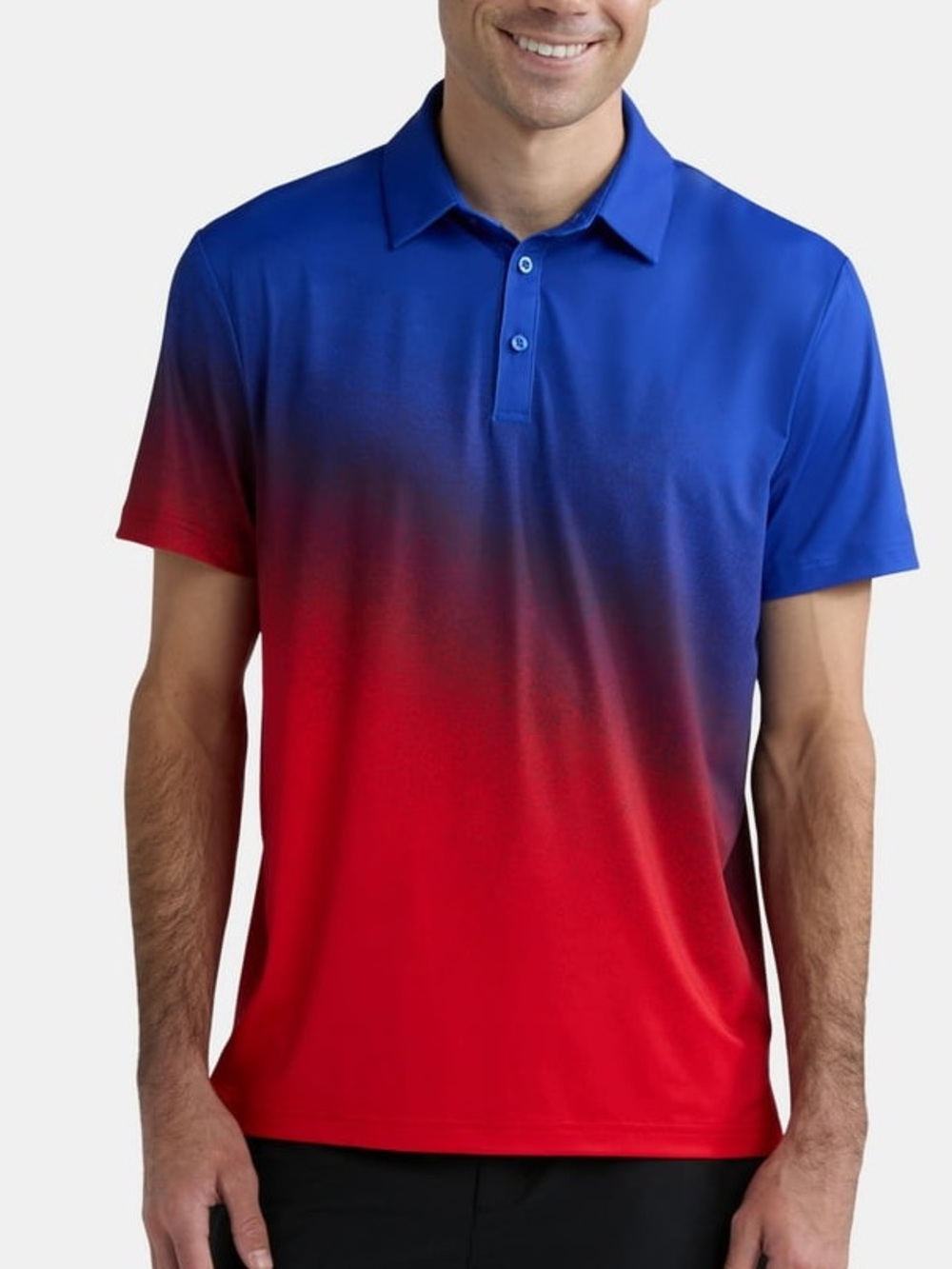 Birdie Bound Mens Red and Blue Americana Ombre Golf Polo